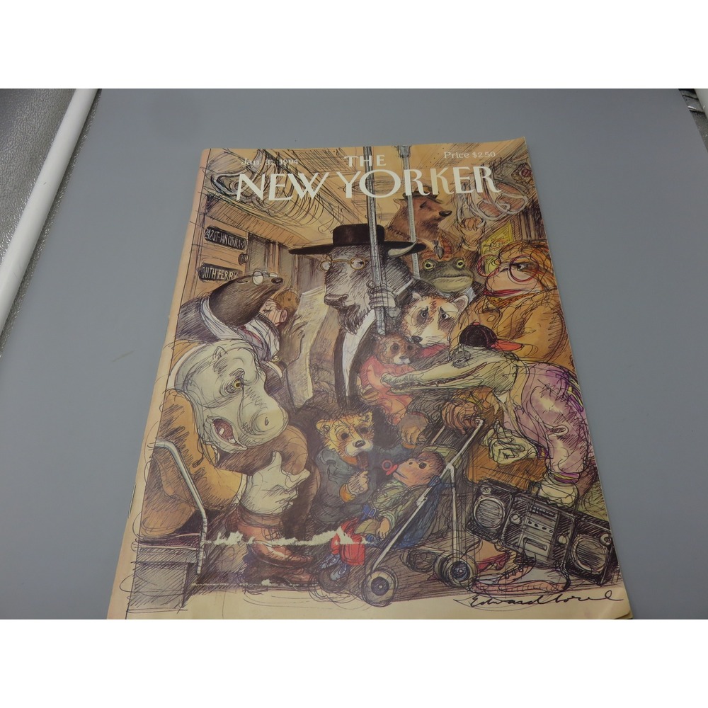 The New Yorker Magazine Jan 31 1994 Edward Sorel Subway Animals Cover Vintage